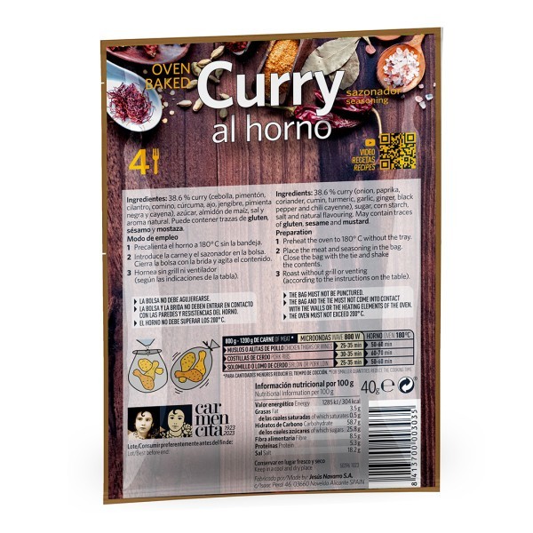 Consigue Sazonador curry al horno 40gr carmencita al mejor precio en