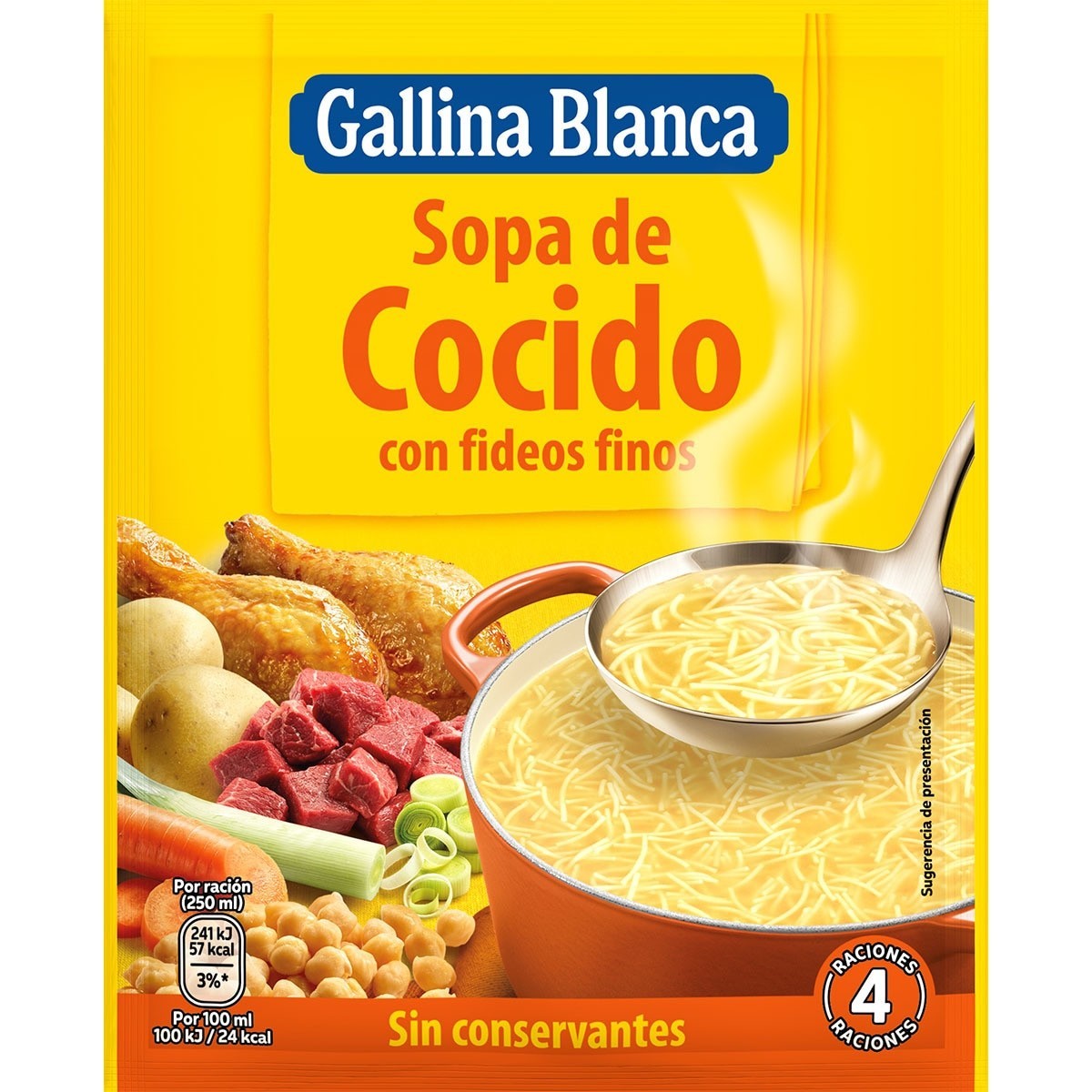 Consigue Sopa cocido con fideos gallina blanca sobre en oferta en