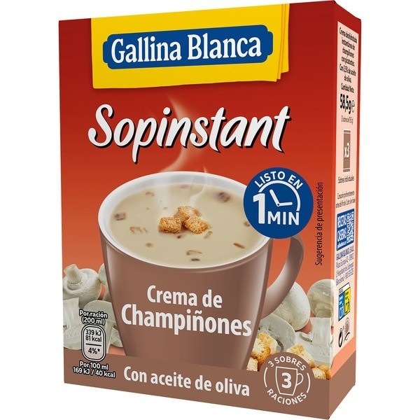 Adquiere Sopistant crema champiñones gallina blanca 63grx3u al mejor