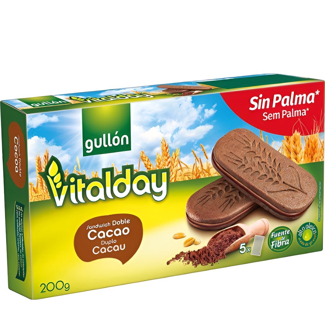 Obtén Vitalday sandwich doble cacao 200gr disponible ahora en