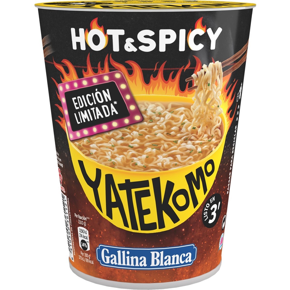 Consigue Yatekomo hot & spicy cup al precio más bajo en OKSUPER.ES