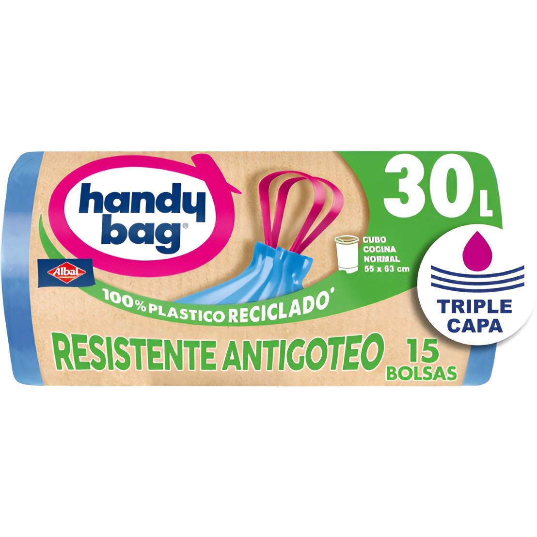 Encuentra Bolsa basura handy bag antigoteo 30l 15u en oferta en