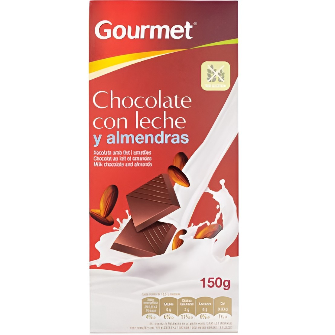 Encuentra Chocolate Gourmet leche/almendra 150gr disponible ahora en