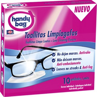 Compra Toallitas limpia gafas handy bag cajita 10 sobres al mejor