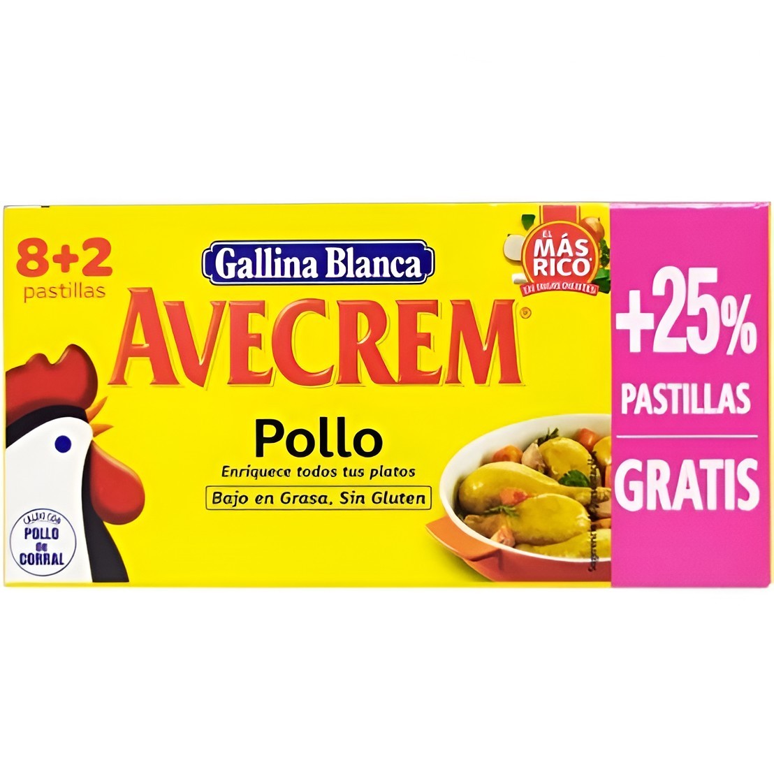 Adquiere Avecrem pollo 8+2 pastillas 25% gratis disponible ahora en