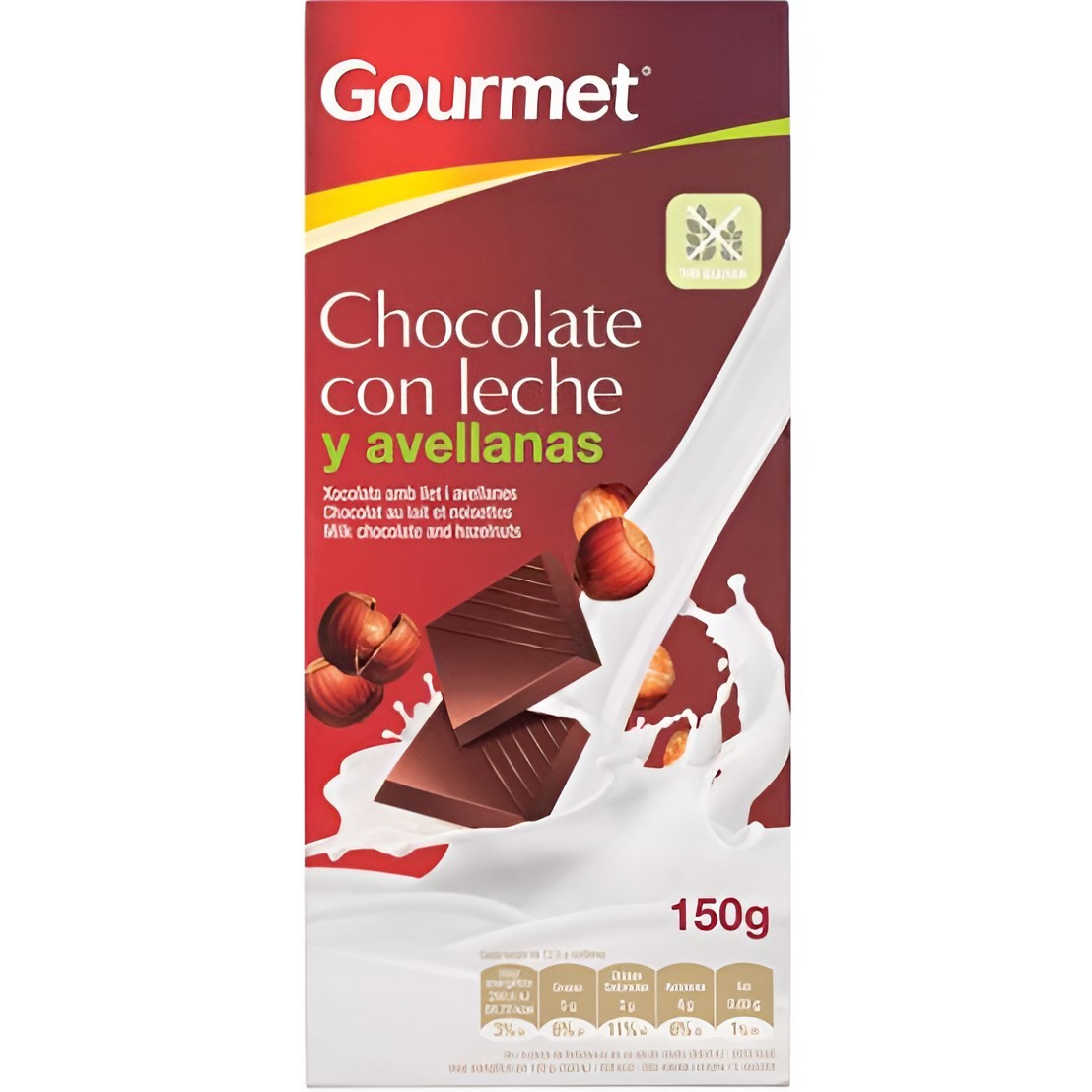 Consigue Chocolate Gourmet leche/avellana 150gr al precio más bajo en