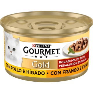 Encuentra Comida gato purina Gourmet gold higado 85gr en oferta en