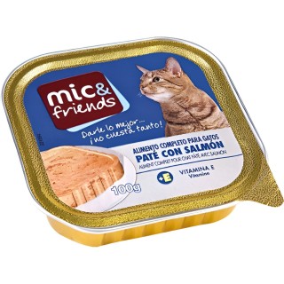 Obtén Comida mic&friends gatos salmon 100gr al precio más bajo en