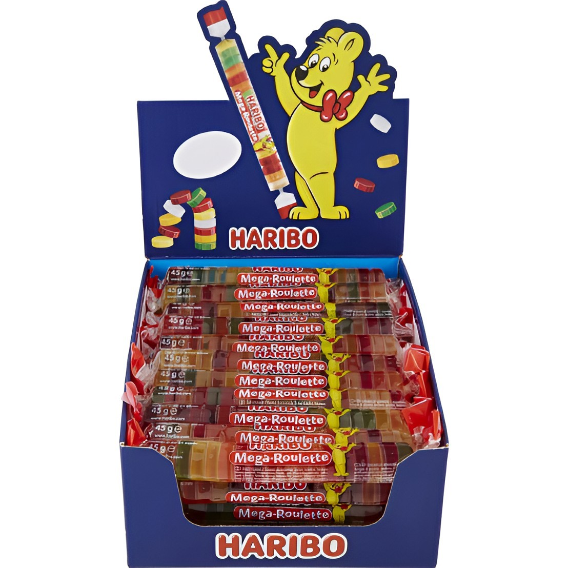 Obtén Mega roulette Haribo 45gr 24u disponible ahora en OKSUPER.ES