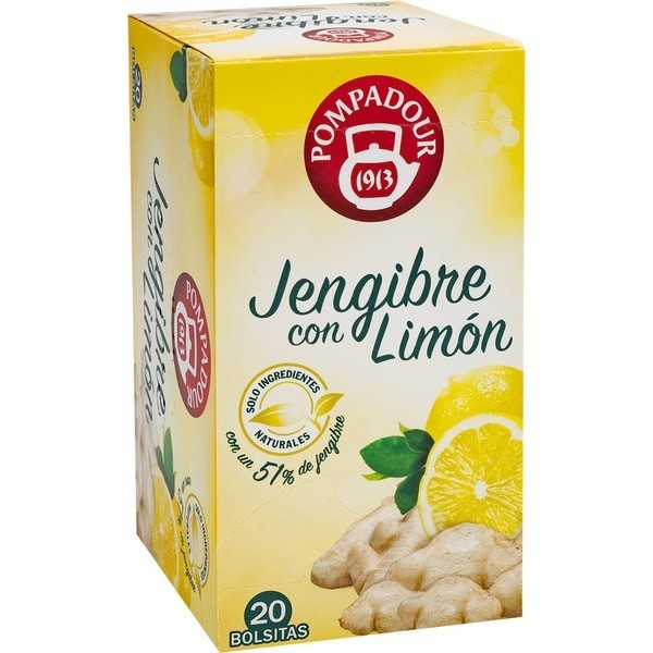 Adquiere Pompadour jengibre con limon 35gr 20 sobres en oferta en