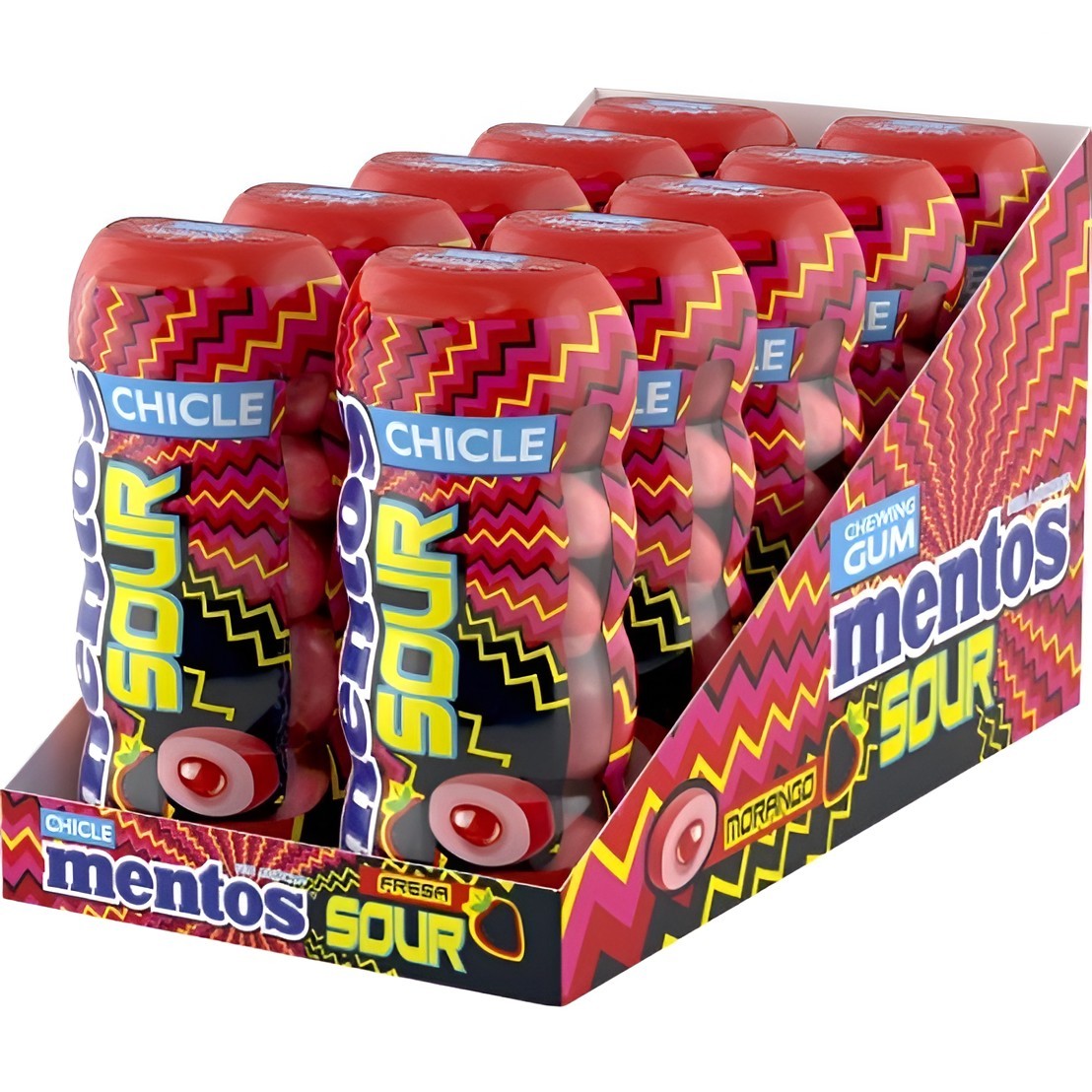 Mentos sour gum fresa 10u