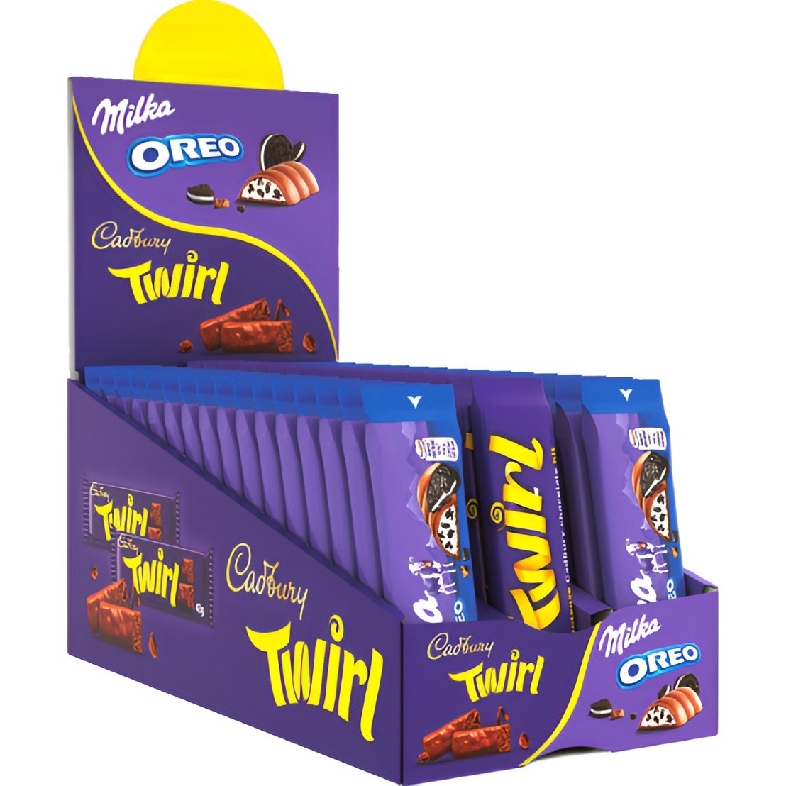 Lote barritas Oreo 32u y Cadbury Twirl 16u