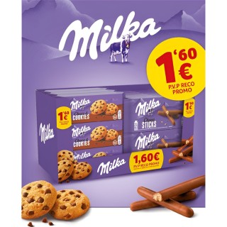 Lote galletas Milka cookies 9u y Sticks 14u