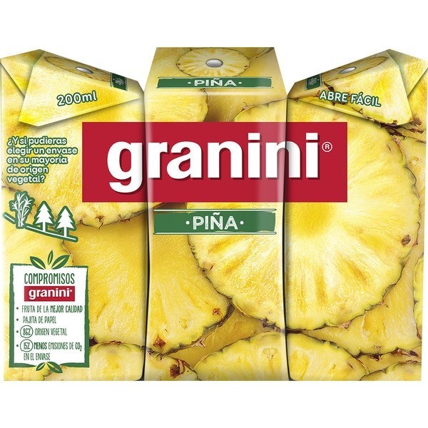 Néctar Granini piña pack 3 bricks 200ml