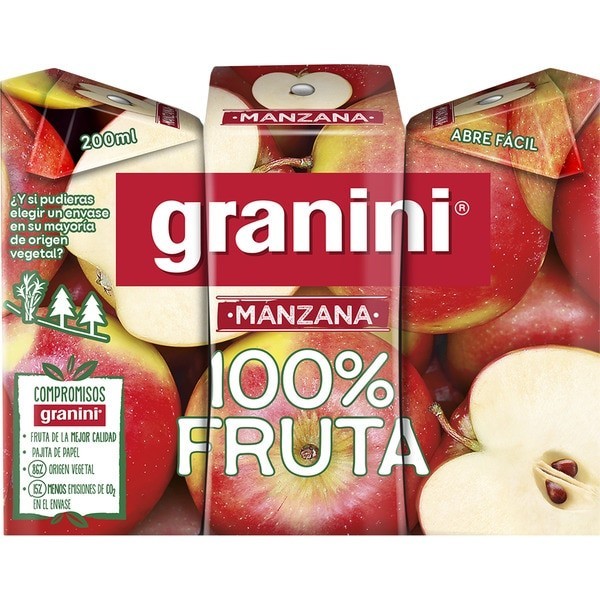 Néctar Granini manzana pack 3 bricks 200ml