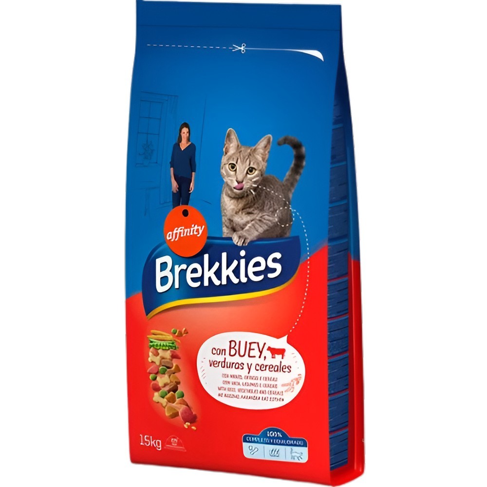 Comida gato Brekkies mix buey 1.5kg
