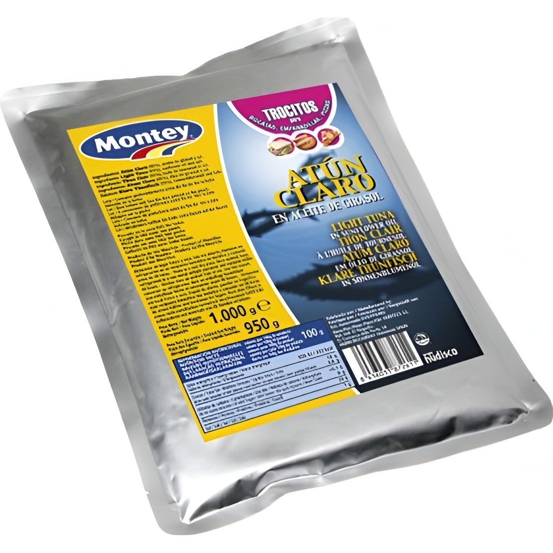 Atún Claro Troceado en Aceite de Girasol Montey 1kg - ¡Mmm! | Oksuper