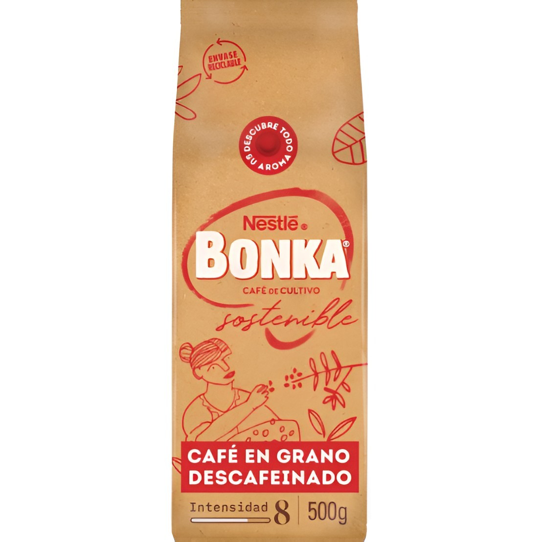 Café Descafeinado  en Grano Bonka 500gr - Mejor Precio | Oksuper