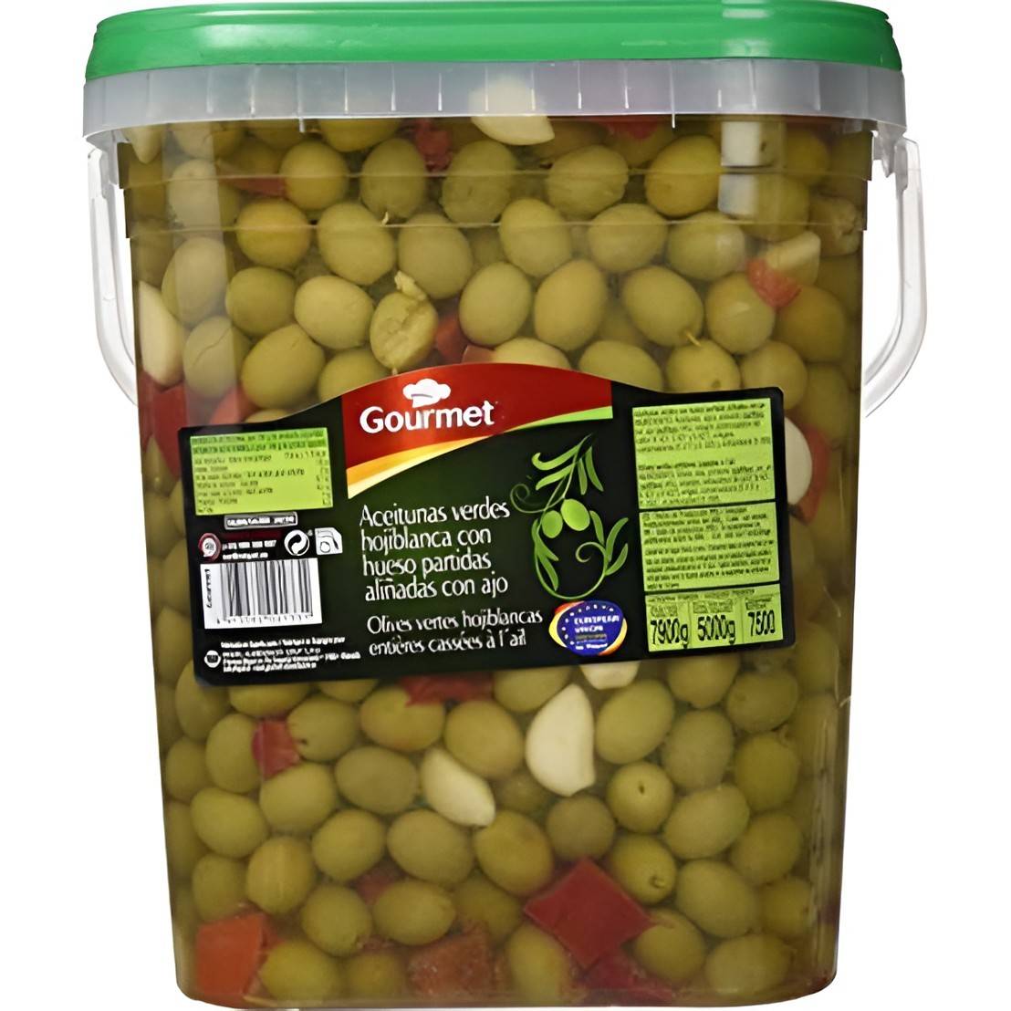 Aceitunas Partidas con Ajo Gourmet 5kg - Sabor Intenso | Oksuper
