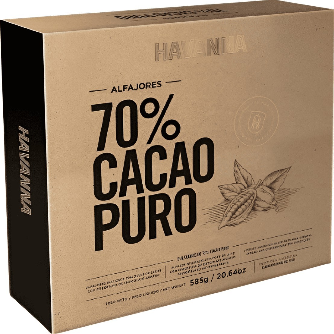 Alfajores 70% Cacao Havanna 9u - Mejor Precio | Oksuper