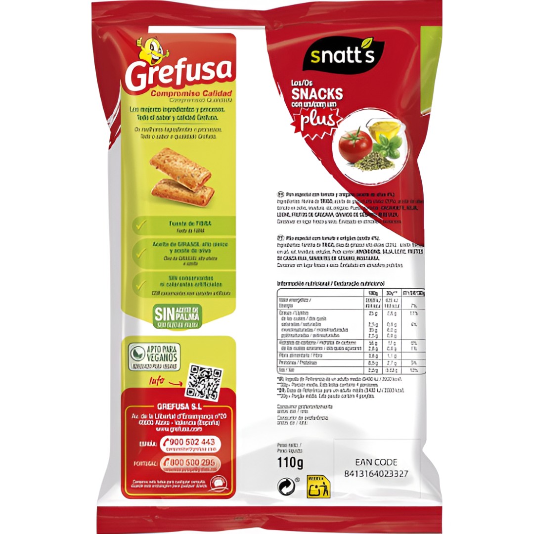 Snatt's Bocaditos Tomate y Orégano 110g - Mejor Precio | Oksuper