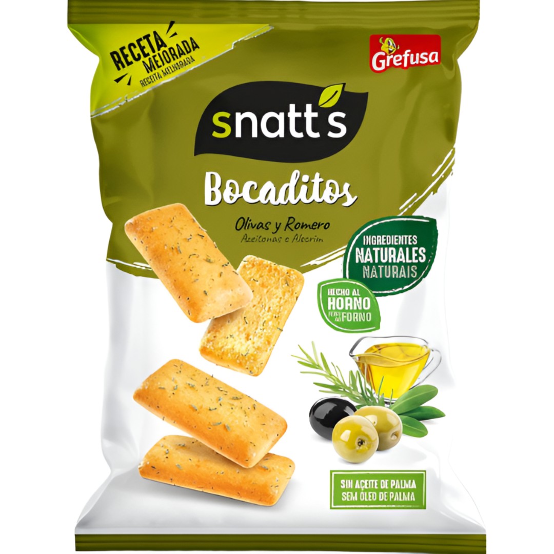 Snatt's Bocaditos de Olivas y Romero Grefusa 110gr - ¡Mmmm!| Oksuper