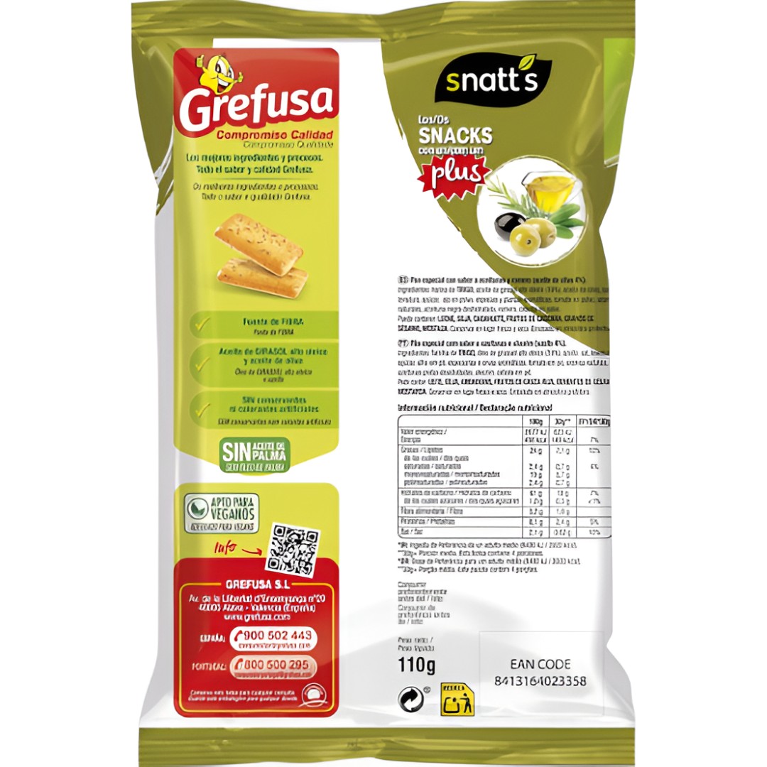 Snatt's Bocaditos de Olivas y Romero Grefusa 110gr - ¡Mmmm!| Oksuper