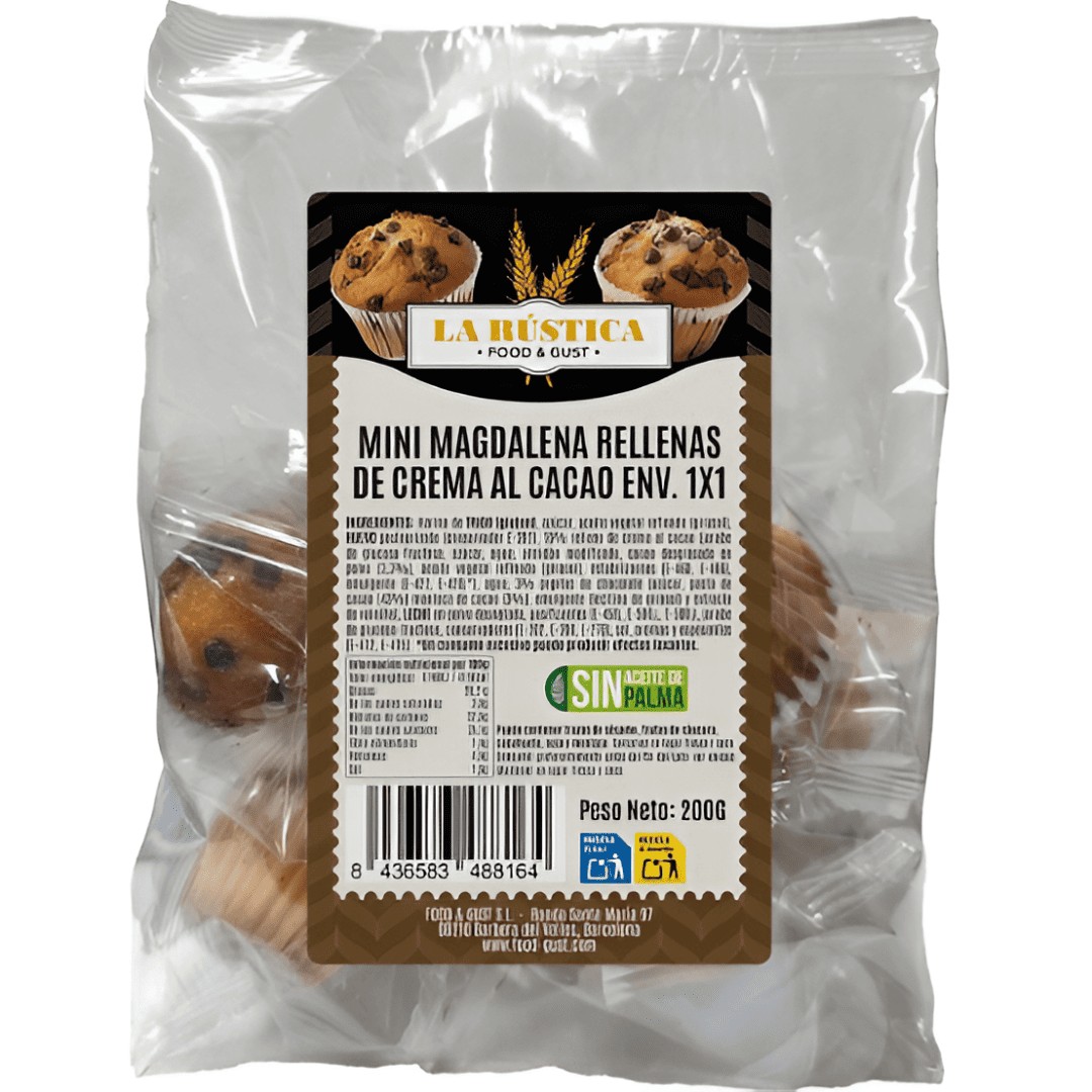 Mini Magdalenas Cacao La Rústica 200g – Muy Esponjosas | Oksuper