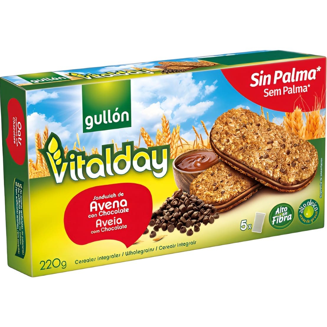 Sándwich de Avena y Chocolate Vitalday 220gr - Mejor Precio | Oksuper