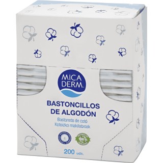 Bastoncillos Micaderm Algodón 200u 49g - Suaves y Prácticos | Oksuper