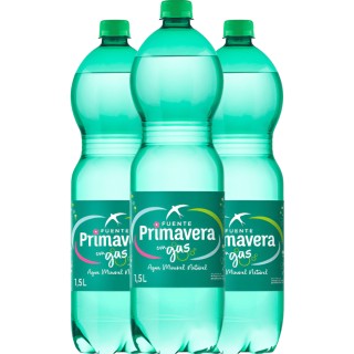 Agua Mineral con Gas Primavera 1.5L 6u - Mejor Precio | Oksuper