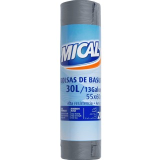 Bolsas de Basura Mical 30L 20u - Resistentes y Prácticas | Oksuper
