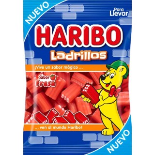 Gominolas Ladrillos de Fresa Haribo 100g - Muy Divertidos | Oksuper