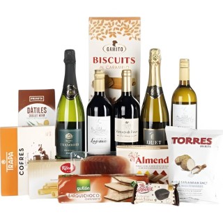 Lote navideño premium con vinos y turrones – Sabor Premium