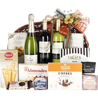 Bandeja navideña con cava, vinos y dulces – Sabor Clásico