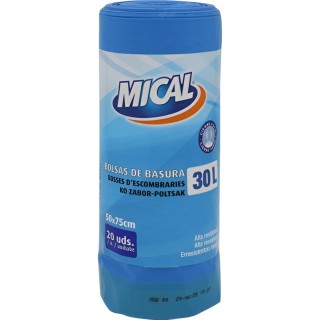 Bolsas de Basura Cubo Alto Mical 30L 20u - Muy Prácticas | Oksuper